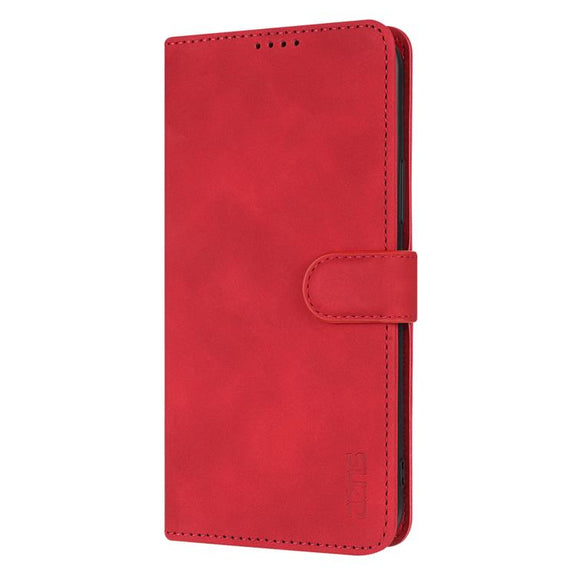 For iPhone 16e AZNS Skin Feel Calf Texture Flip Leather Phone Case(Red)