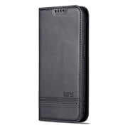 For iPhone 15 Pro AZNS Magnetic Calf Texture Flip Leather Phone Case(Black)