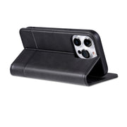 For iPhone 16 Pro AZNS Magnetic Calf Texture Flip Leather Phone Case(Black)