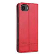 For iPhone 16e AZNS Magnetic Calf Texture Flip Leather Phone Case(Red)