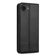 For iPhone 16e AZNS Magnetic Calf Texture Flip Leather Phone Case(Black)