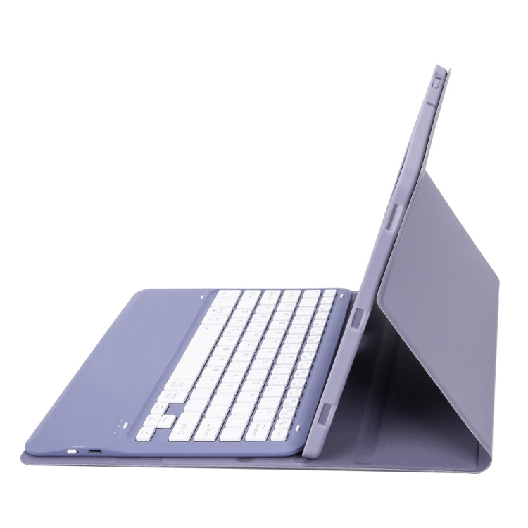 For Samsung Galaxy Tab S9+ A810B Pen Slot Detachable Bluetooth Keyboard Leather Tablet Case(Purple)