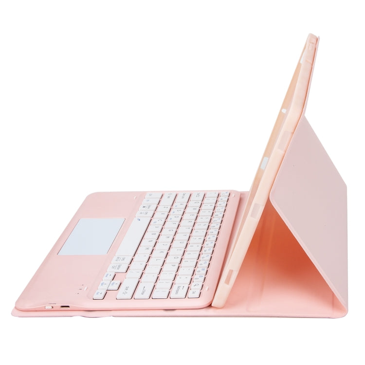 For Samsung Galaxy Tab S9+ A810B-A Touch Pad Detachable Bluetooth Keyboard Leather Tablet Case(Pink)