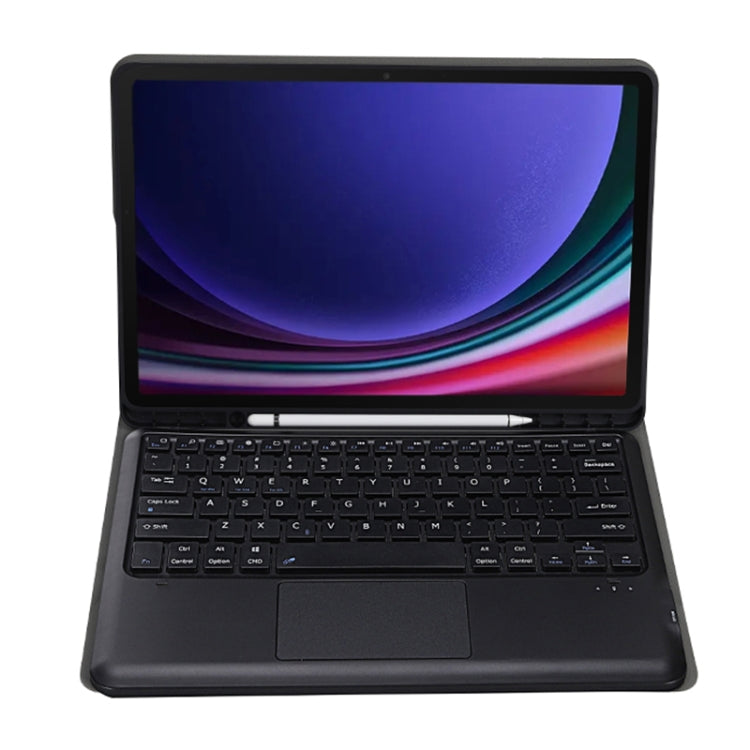 For Samsung Galaxy Tab S10+ 12.4 A810B-A Touch Pad Detachable Bluetooth Keyboard Leather Tablet Case(Black)