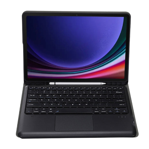 For Samsung Galaxy Tab S10+ 12.4 A810B-A Touch Pad Detachable Bluetooth Keyboard Leather Tablet Case(Black)