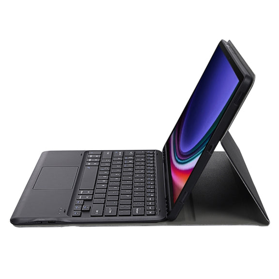 For Samsung Galaxy Tab S10+ 12.4 A810B-A Touch Pad Detachable Bluetooth Keyboard Leather Tablet Case(Black)