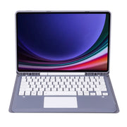 For Samsung Galaxy Tab S9 FE+ A810B-A Touch Pad Detachable Bluetooth Keyboard Leather Tablet Case(Purple)