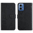 For Motorola Edge 5G 2024 HT03 Skin Feel Butterfly Embossed Flip Leather Phone Case(Black) - Motorola Cases by PMC Jewellery | Online Shopping South Africa | PMC Jewellery | Buy Now Pay Later Mobicred