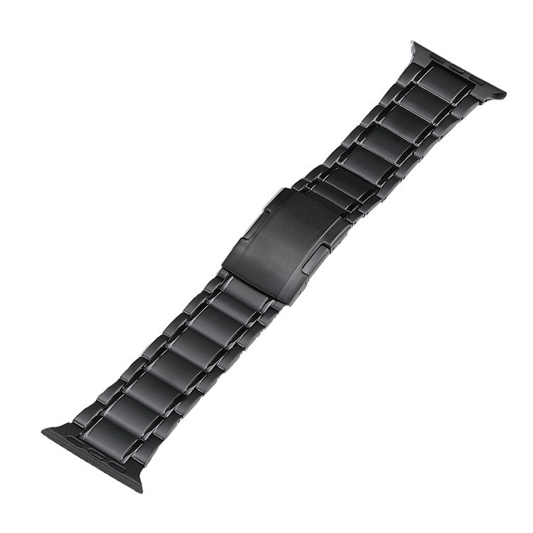 For Apple Watch Series 7 45mm Five Beads Turtle Buckle Titanium Steel Watch Band(Black)