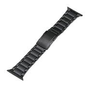 For Apple Watch Series 7 45mm Five Beads Turtle Buckle Titanium Steel Watch Band(Black)