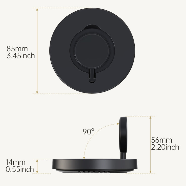 For Samsung Watch V17S Foldable Magnetic Wireless Charger(Black)
