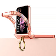 For Samsung Galaxy Z Flip6 GKK MagSafe Airbag Hinge Shockproof Phone Case with Ring Holder(Black)
