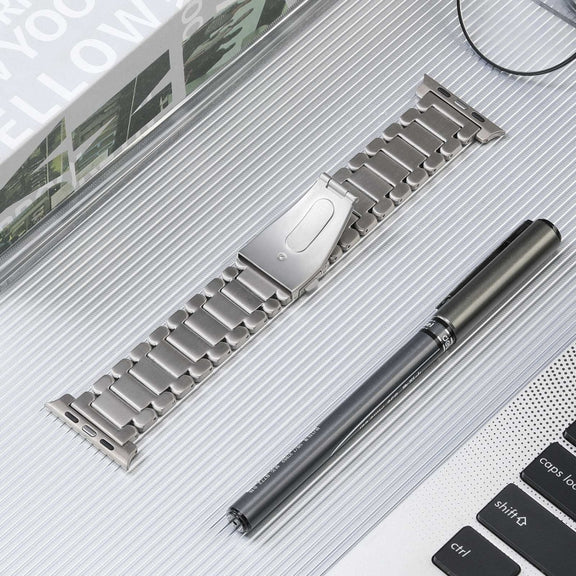 For Apple Watch SE 2022 40mm Five Beads Titanium Steel Watch Band(Silver)