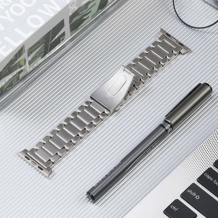 For Apple Watch SE 40mm Five Beads Titanium Steel Watch Band(Silver)