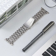 For Apple Watch Series 6 44mm Five Beads Titanium Steel Watch Band(Silver)