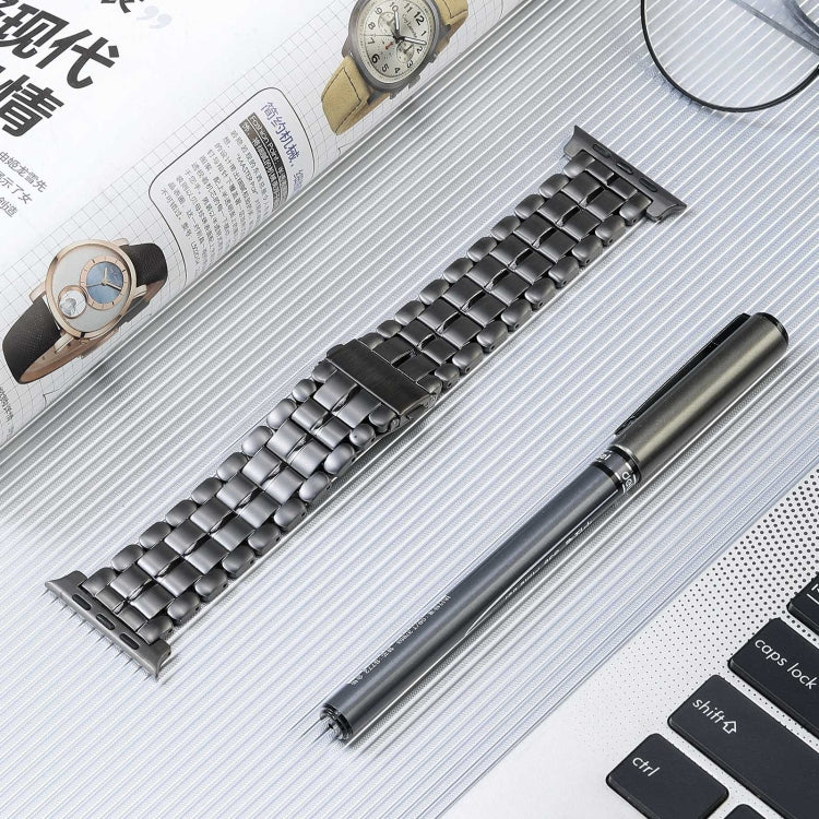 For Apple Watch 4 40mm Five Beads Titanium Steel Watch Band(Grey)