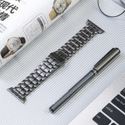 For Apple Watch Series 2 38mm Five Beads Titanium Steel Watch Band(Grey)