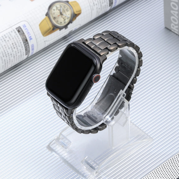 For Apple Watch 42mm Five Beads Titanium Steel Watch Band(Grey)