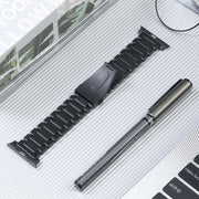 For Apple Watch Ultra 2 49mm Five Beads Titanium Steel Watch Band(Black)