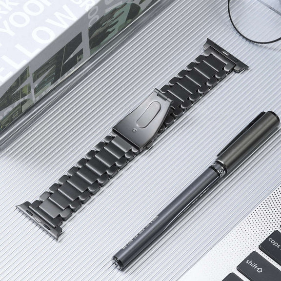 For Apple Watch SE 2023 40mm Five Beads Titanium Steel Watch Band(Grey)