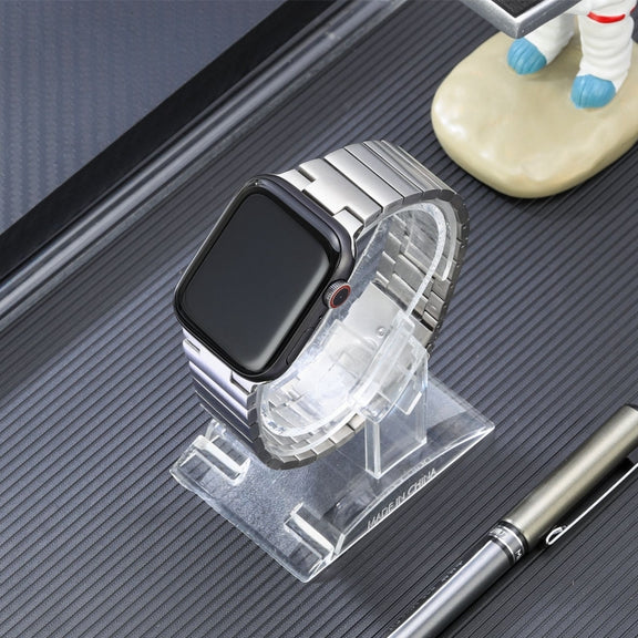 For Apple Watch SE 2023 40mm Flat Buckle Stainless Steel Watch Band(Silver)
