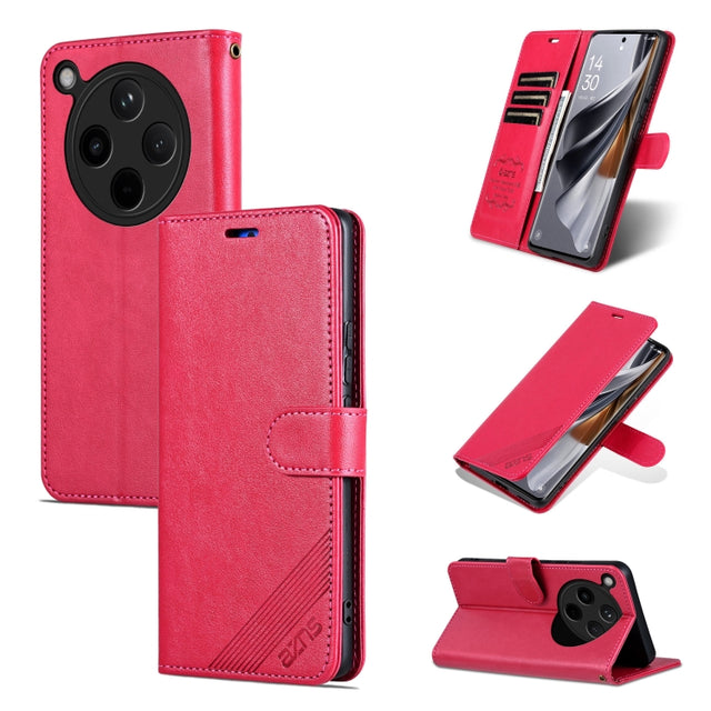 For OPPO Find X8 AZNS Sheepskin Texture Flip Leather Phone Case(Red)