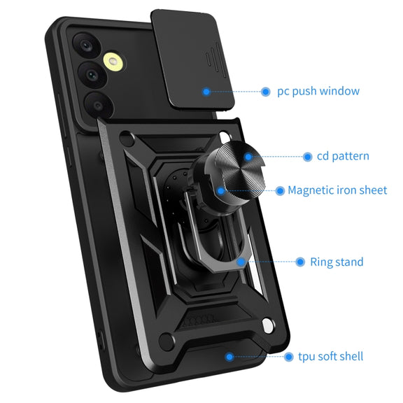 For Samsung Galaxy A25 5G Sliding Camera Cover Design TPU+PC Phone Case(Black)