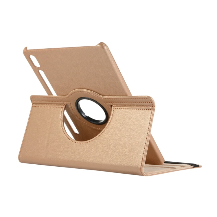 For Samsung Galaxy Tab S10 FE / S9 FE / S9 Litchi Texture 360 Degrees Rotation Holder Leather Tablet Case(Orange)