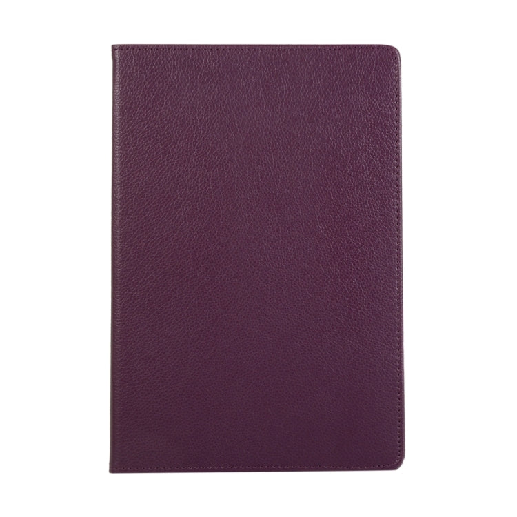 For Samsung Galaxy Tab S9 Ultra 360 Degrees Rotation Holder Litchi Texture Leather Tablet Case(Purple)
