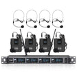 XTUGA A140-B Wireless Microphone System 4 BodyPack Headset Lavalier Microphone(UK Plug) - Microphone by XTUGA | Online Shopping South Africa | PMC Jewellery | Buy Now Pay Later Mobicred
