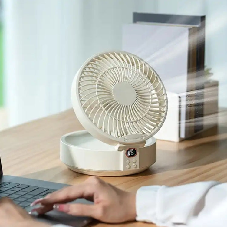 WSK302 4000mAh Swivel Head Wall Mounted Fan with Night Light(White)
