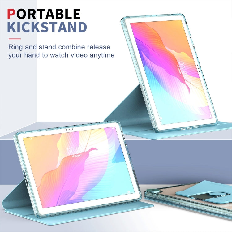 For Huawei MatePad T10 / T10S Clear 360 Rotation Stand Smart Leather Tablet Case(Purple)