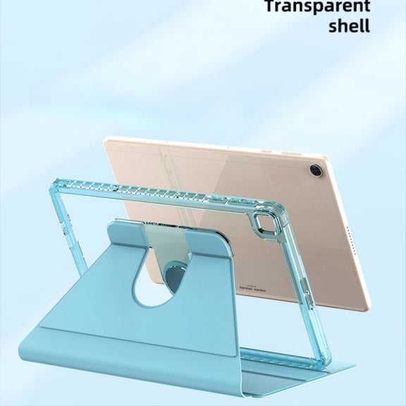For Huawei MatePad T10 / T10S Clear 360 Rotation Stand Smart Leather Tablet Case(Black)