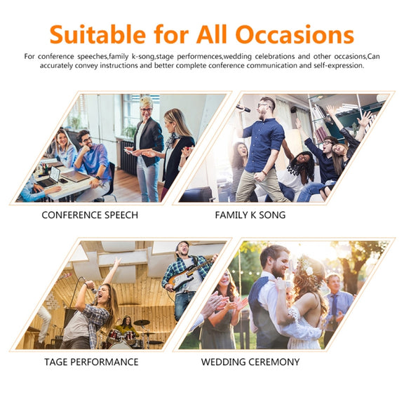 XTUGA S400 Professional 4-Channel UHF Wireless Microphone System with 4 Handheld Microphone(US Plug)