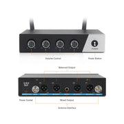 XTUGA S400 Professional 4-Channel UHF Wireless Microphone System with 4 Handheld Microphone(UK Plug)