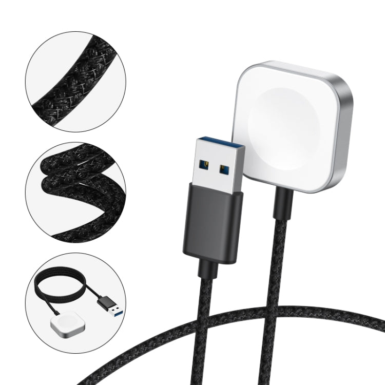 For Apple Watch USB Interface Magnetic Charger(Silver)