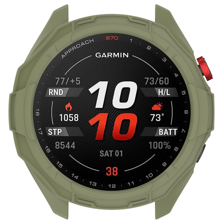 For Garmin Approach S70 42mm Armor Hollow Watch Protective Case(Green)