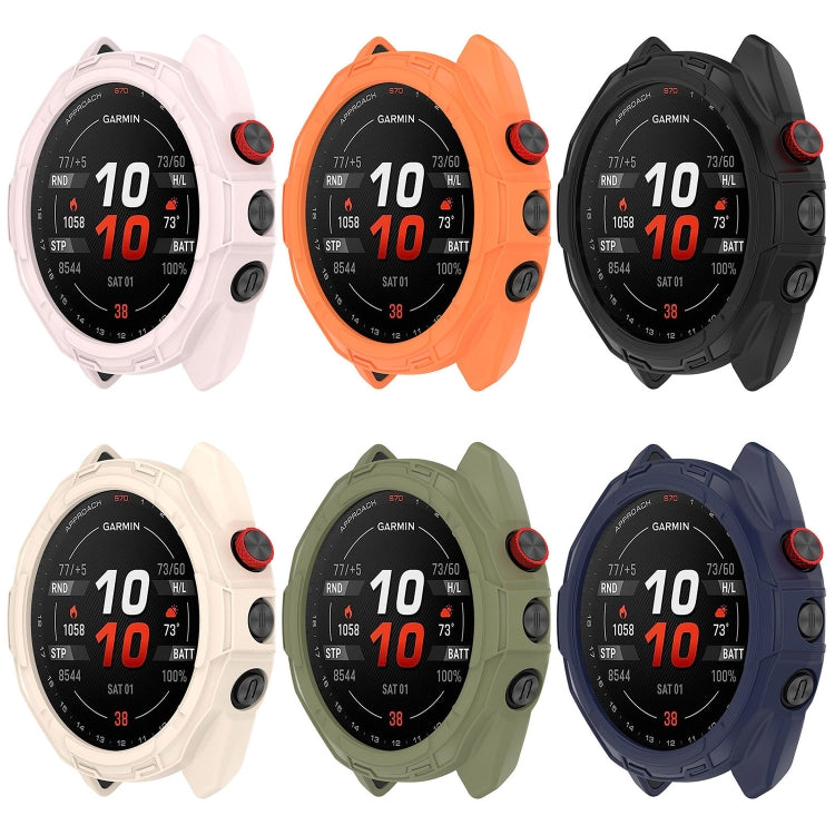 For Garmin Approach S70 42mm Armor Hollow Watch Protective Case(Green)