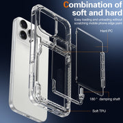 For iPhone 16 Pro Max Crystal Clear Flip Card Slot Phone Case(Transparent)