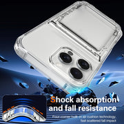 For iPhone 16 Pro Max Crystal Clear Flip Card Slot Phone Case(Transparent)