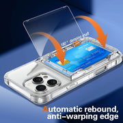 For iPhone 16 Pro Crystal Clear Flip Card Slot Phone Case(Transparent)