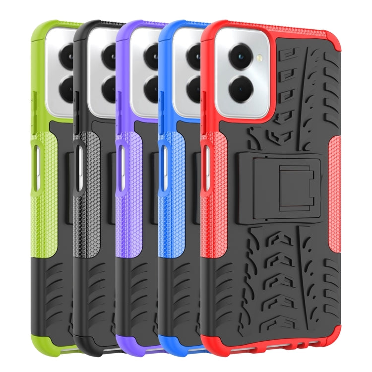 For Motorola Moto G Power 5G 2024 Tire Texture TPU + PC Phone Case with Holder(Purple)