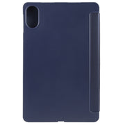 For Honor Pad X9 / X8 Pro Solid Color 3-folding Leather Tablet Case(Dark Blue)