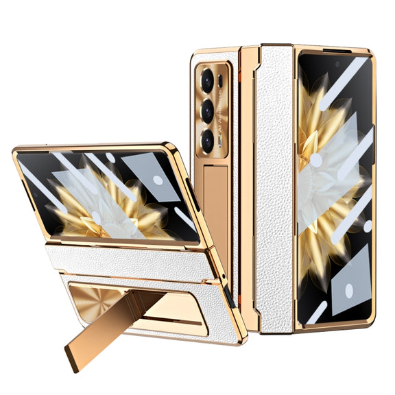 For Honor Magic V2 Shield Series Integrated Folding Phone Case(Silver+Gold)