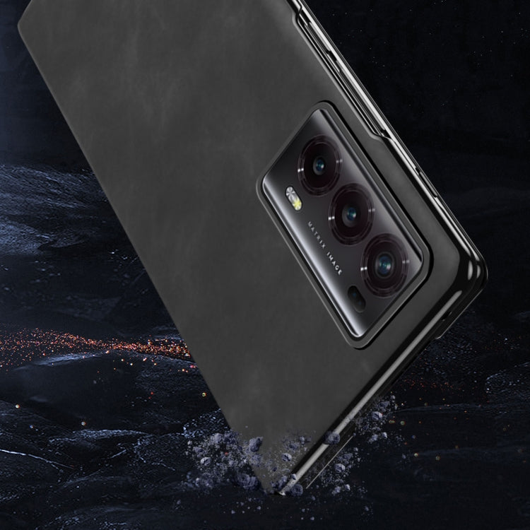 For Honor Magic V2 Celebrity Series Napa Texture Shockproof Phone Leather Case(Black)
