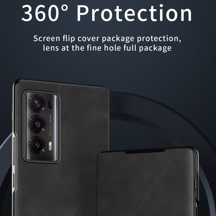 For Honor Magic V2 Celebrity Series Napa Texture Shockproof Phone Leather Case(Black)