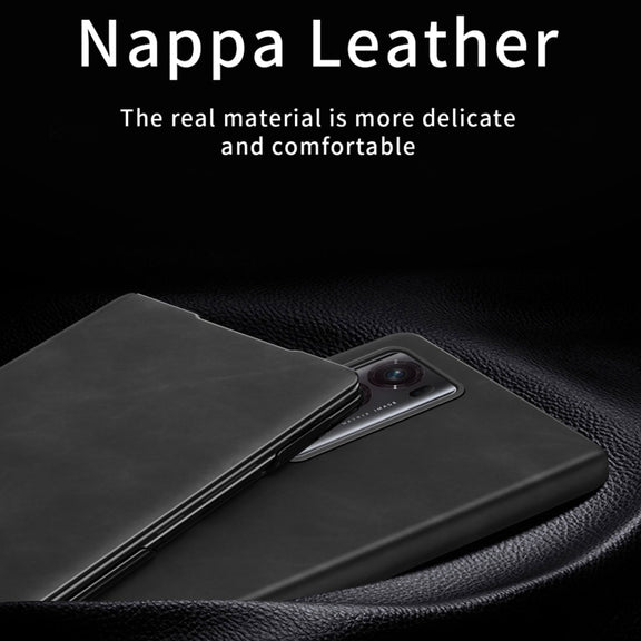 For Honor Magic V2 Celebrity Series Napa Texture Shockproof Phone Leather Case(Brown)