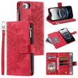 For iPhone 16e Multi-Card Totem Zipper Leather Phone Case(Red) - iPhone 16e Cases by PMC TechLife | Online Shopping South Africa | PMC TechLife | Buy Now Pay Later Mobicred