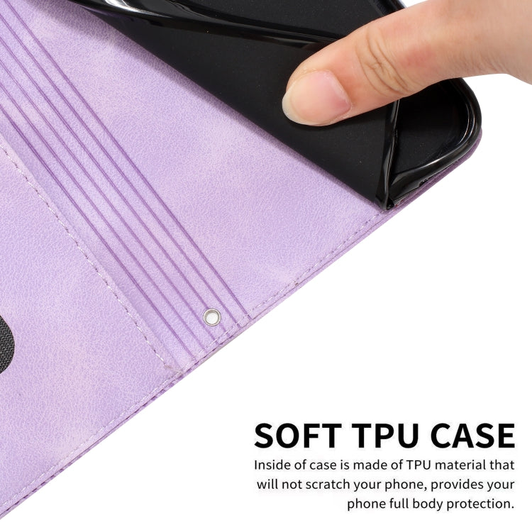 For Motorola Moto G Play 2024 Dream Triangle Leather Phone Case with Lanyard(Purple)