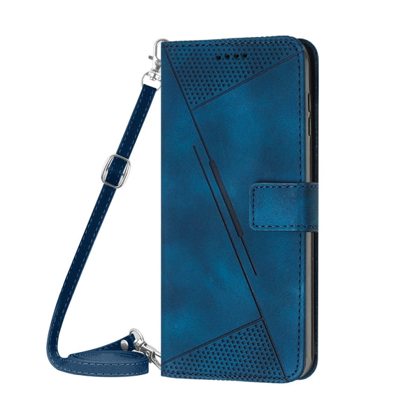 For Motorola Moto G Power 5G 2024 Dream Triangle Leather Phone Case with Lanyard(Blue)